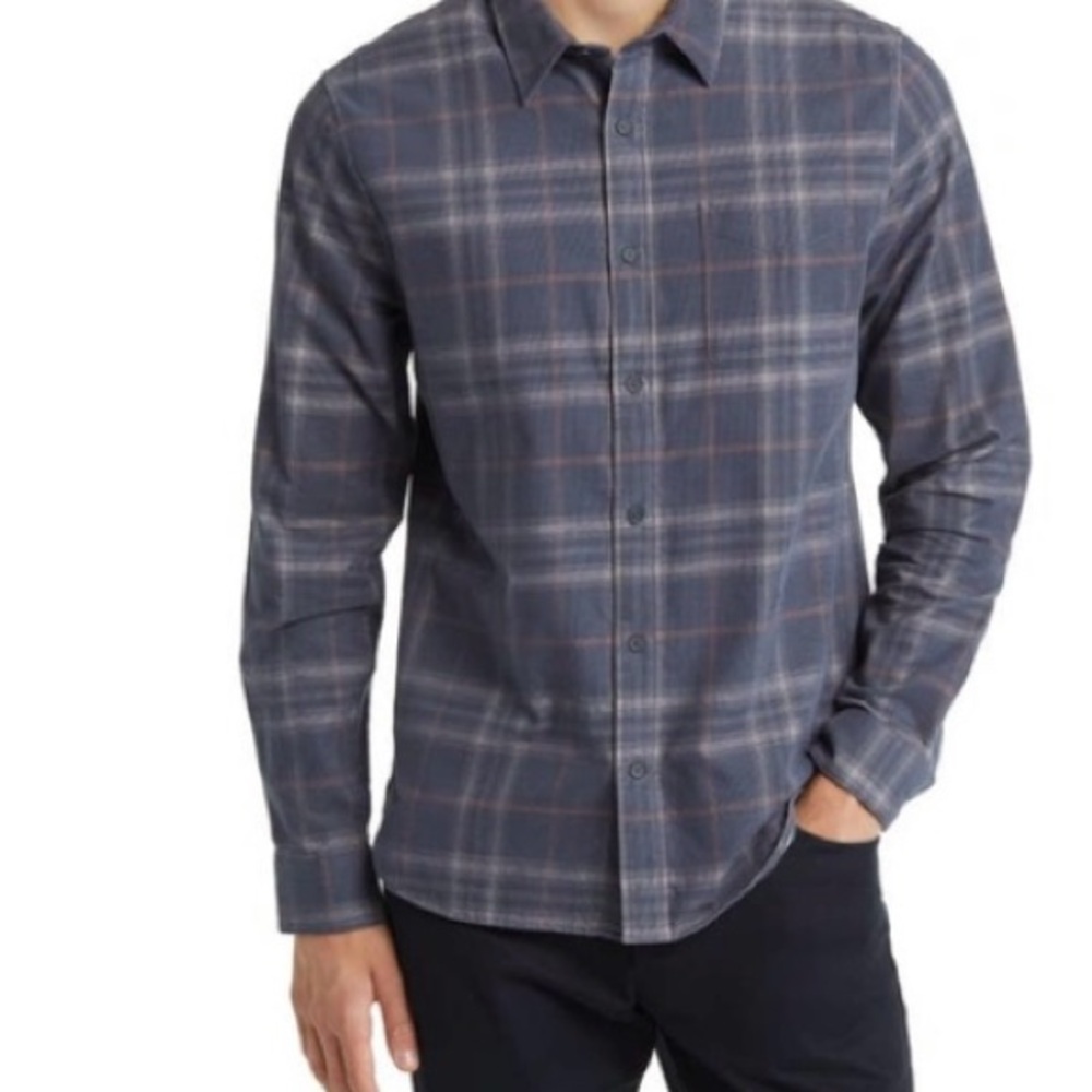 Vince Plaid Cotton Corduroy Shirt